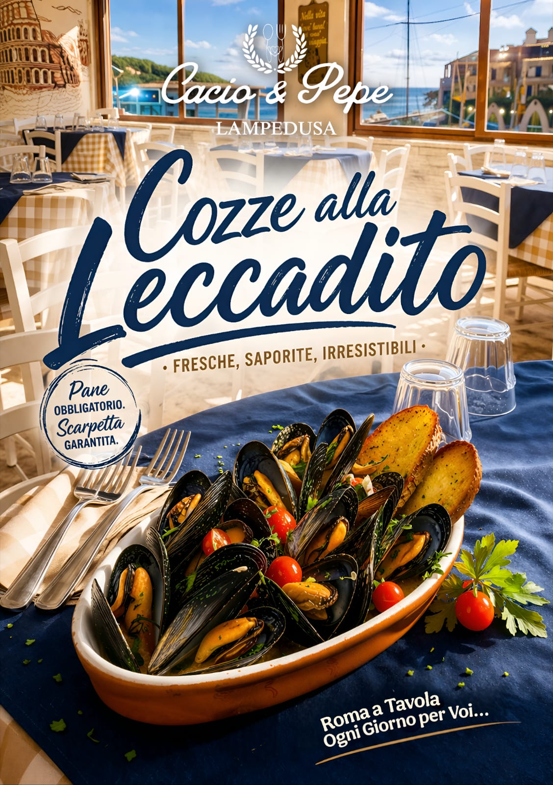 Roma incontra il mare: la Trattoria Cacio & Pepe a Lampedusa — foto 3